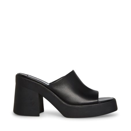 σανδαλια με τακουνι γυναικεια Steve Madden Kane δερματινα μαυρα | GR-5167TQU