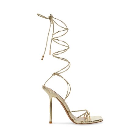 σανδαλια με τακουνι γυναικεια Steve Madden Evita Snake χρυσο χρωμα | GR-5179PGH