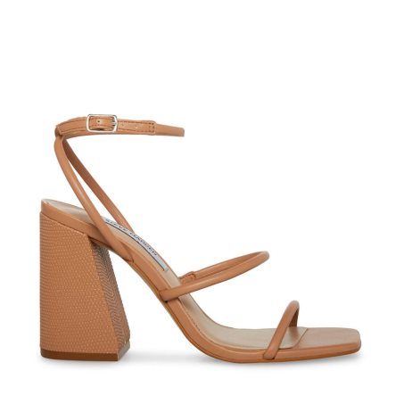 σανδαλια με τακουνι γυναικεια Steve Madden Kinsley καφε | GR-6394PZB