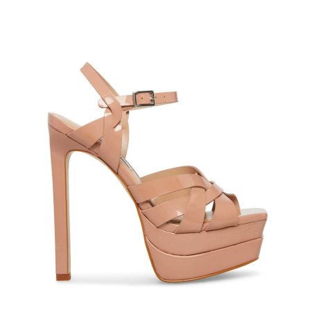 σανδαλια με τακουνι γυναικεια Steve Madden Flirt λουστρινι ροζ | GR-6421GKN
