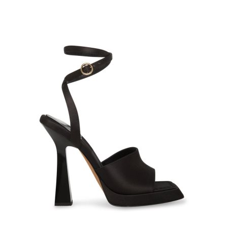 σανδαλια με τακουνι γυναικεια Steve Madden Kendall Satin μαυρα | GR-6539CYJ