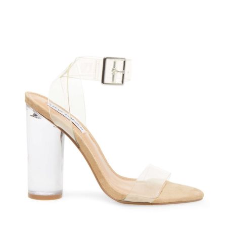 σανδαλια με τακουνι γυναικεια Steve Madden Clearer Μπεζ | GR-6934UBC
