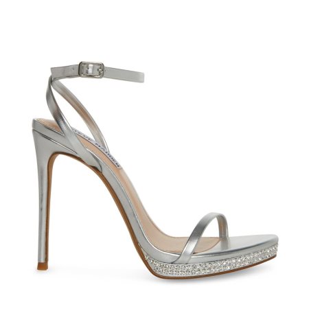 σανδαλια με τακουνι γυναικεια Steve Madden Ari ασημι | GR-758OHQA
