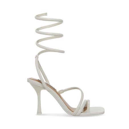 σανδαλια με τακουνι γυναικεια Steve Madden Shantelle ασπρα | GR-7892KLJ