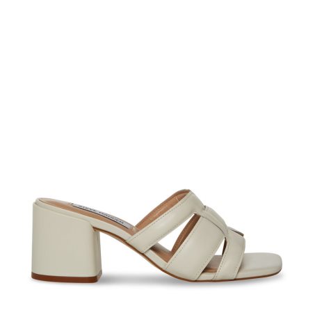 σανδαλια με τακουνι γυναικεια Steve Madden Clover δερματινα ανοιχτο γκρι | GR-78O9DJO