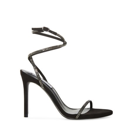 σανδαλια με τακουνι γυναικεια Steve Madden Aubrey μαυρα | GR-81O4ODS