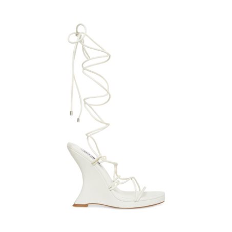 σανδαλια με τακουνι γυναικεια Steve Madden Rezy ασπρα | GR-8419WLN