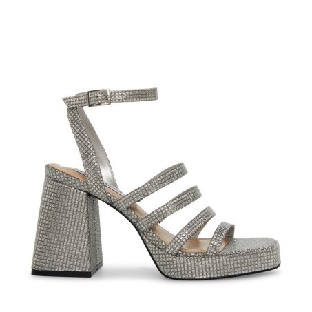 σανδαλια με τακουνι γυναικεια Steve Madden Marilyn ασημι | GR-86O1PLO
