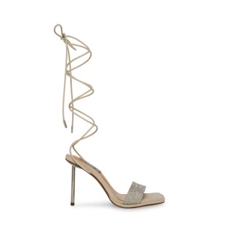 σανδαλια με τακουνι γυναικεια Steve Madden Karly Μπεζ | GR-87O2HAR