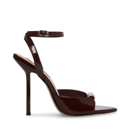 σανδαλια με τακουνι γυναικεια Steve Madden Prize λουστρινι μπορντο | GR-896OSRE