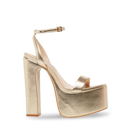 σανδαλια με τακουνι γυναικεια Steve Madden Darla χρυσο χρωμα | GR-8O94FTD