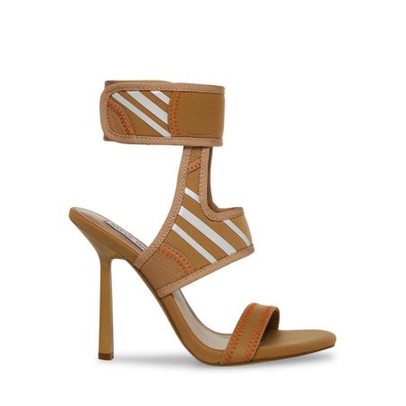 σανδαλια με τακουνι γυναικεια Steve Madden Carmella καφε | GR-9635XLP