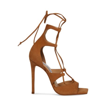 σανδαλια με τακουνι γυναικεια Steve Madden Carol καφε | GR-9O63MHX