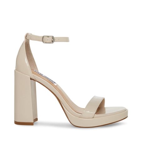 σανδαλια με τακουνι γυναικεια Steve Madden Susan λουστρινι Μπεζ | GR-O415UTH