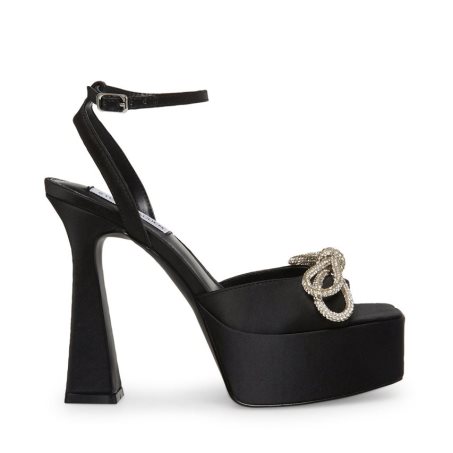 σανδαλια με τακουνι γυναικεια Steve Madden Vice Satin μαυρα | GR-O628BKX