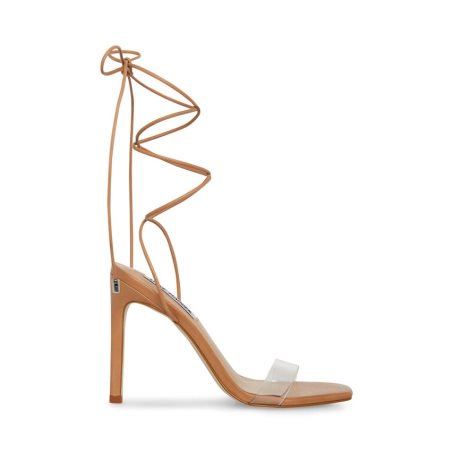 σανδαλια με τακουνι γυναικεια Steve Madden Eliza δερματινα καφε | GR-O674WYU