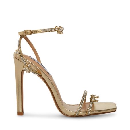 σανδαλια με τακουνι γυναικεια Steve Madden Jade χρυσο χρωμα | GR-O693BWY