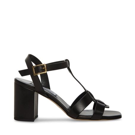 σανδαλια με τακουνι γυναικεια Steve Madden Waverly δερματινα μαυρα | GR-O793IOM