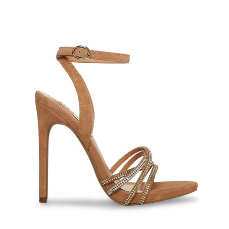 σανδαλια με τακουνι γυναικεια Steve Madden Lara Natural καφε | GR-O816JYK