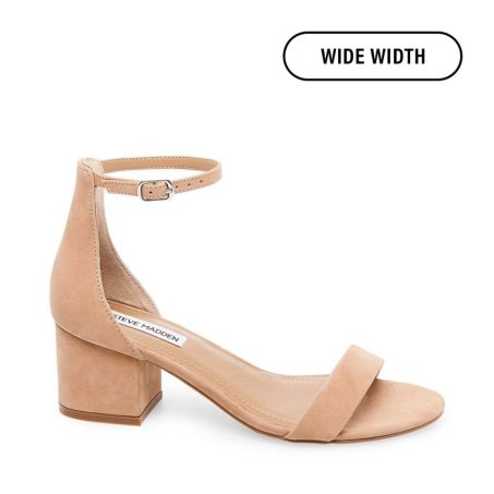σανδαλια με τακουνι γυναικεια Steve Madden Ireneew Nubuck Μπεζ | GR-O876WHE