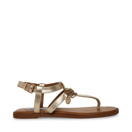 φλατ πεδιλα γυναικεια Steve Madden Azalia δερματινα χρυσο χρωμα | GR-51O6SDZ