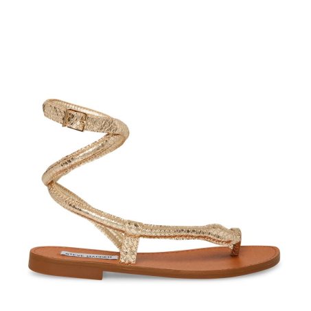 φλατ πεδιλα γυναικεια Steve Madden Scales Snake χρυσο χρωμα | GR-6158QPF