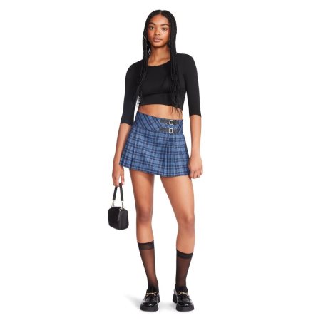 φουστεσ γυναικεια Steve Madden Cher Plaid μπλε | GR-84O2FJI