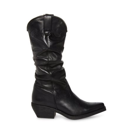 ψηλεσ μποτεσ γυναικεια Steve Madden Whiskey δερματινα μαυρα | GR-4652HPU