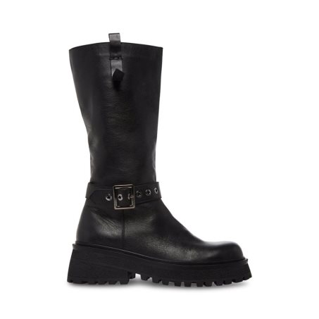ψηλεσ μποτεσ γυναικεια Steve Madden Willow δερματινα μαυρα | GR-98O6GHC